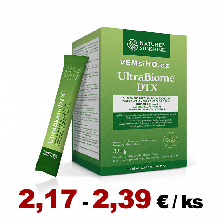 Nature's Sunshine UltraBiome DTX | PATENTED MIXTURE OF FIBER, FRUIT, VEGETABLES | 30 packs of 13 g each ❤ VEMsiHO.cz ❤ 100% Natural food supplements, cosmetics, essential oils