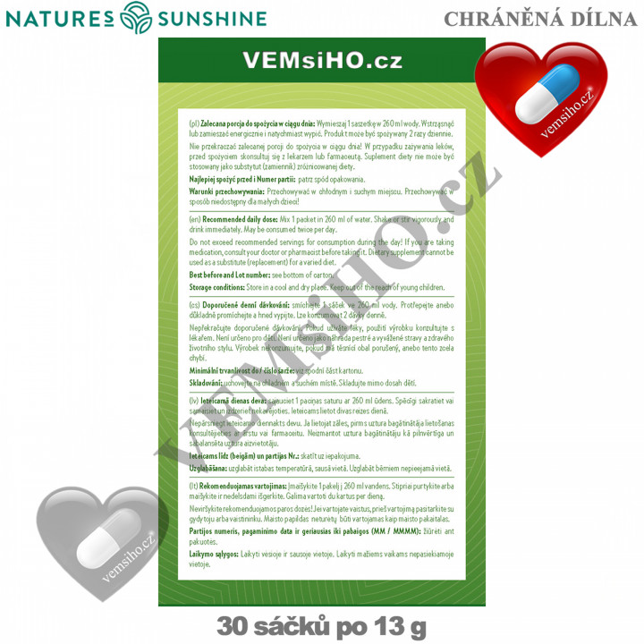 Nature's Sunshine UltraBiome DTX | PATENTED MIXTURE OF FIBER, FRUIT, VEGETABLES | 30 packs of 13 g each ❤ VEMsiHO.cz ❤ 100% Natural food supplements, cosmetics, essential oils