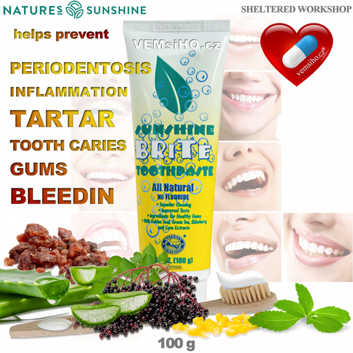 Nature's Sunshine ZUBNÁ PASTA Sunshine Brite | PRÍRODNÁ RECEPTÚRA | 100 g ❤ VEMsiHO.cz ❤ 100% Prírodné doplnky stravy, kozmetika, esenciálne oleje