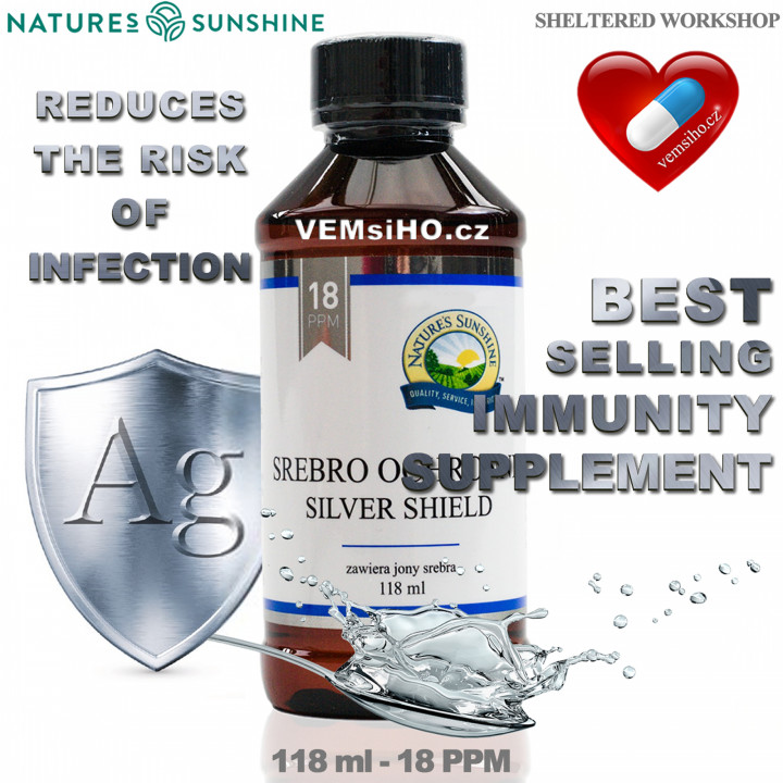 Nature's Sunshine SILVER SHIELD | Colloidal Silver | STRONG IMMUNITY SUPPORT | 118 ml - 18 PPM ❤ VEMsiHO.cz ❤ 100% Natural food supplements, cosmetics, essential oils