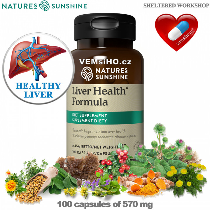 Nature's Sunshine Liver Health Formula | ZDRAVÁ PEČEŇ | 100 kapsúl po 570 mg ❤ VEMsiHO.cz ❤ 100% Prírodné doplnky stravy, kozmetika, esenciálne oleje