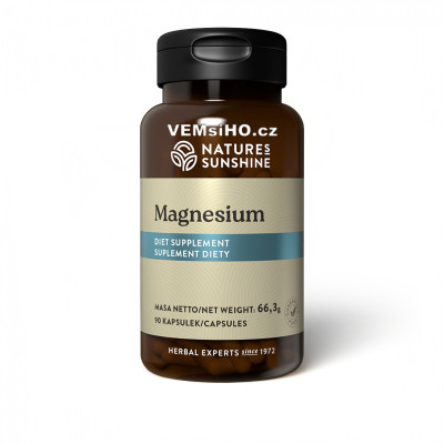 Nature's Sunshine Magnesium | HEALTHY MUSCLES, BONES, TEETH, NERVOUS SYSTEM | 90 capsules of 737 mg ❤ VEMsiHO.cz ❤ 100% Natural food supplements, cosmetics, essential oils