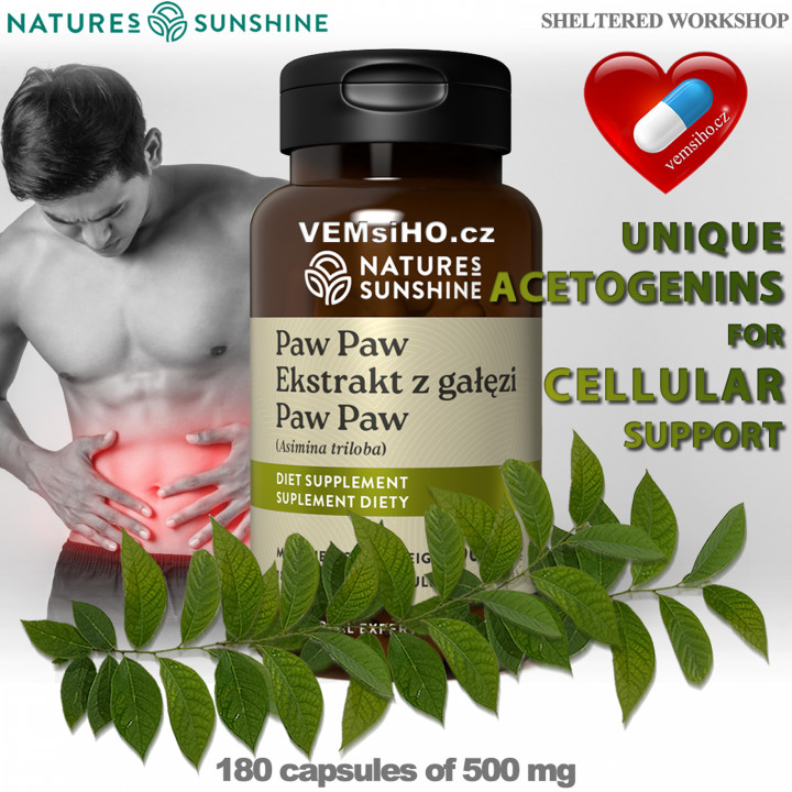 Nature's Sunshine PAW PAW | Asimina triloba | STRONG IMMUNITY SUPPORT | 180 capsules of 500 mg ❤ VEMsiHO.cz ❤ 100% Natural food supplements, cosmetics, essential oils