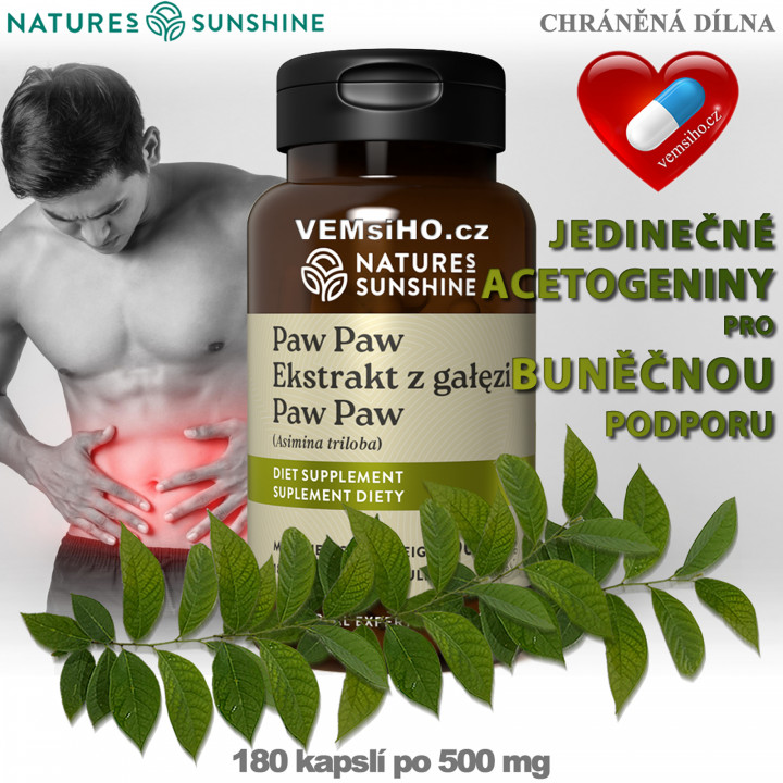 Nature's Sunshine PAW PAW | Asimina triloba | STRONG IMMUNITY SUPPORT | 180 capsules of 500 mg ❤ VEMsiHO.cz ❤ 100% Natural food supplements, cosmetics, essential oils