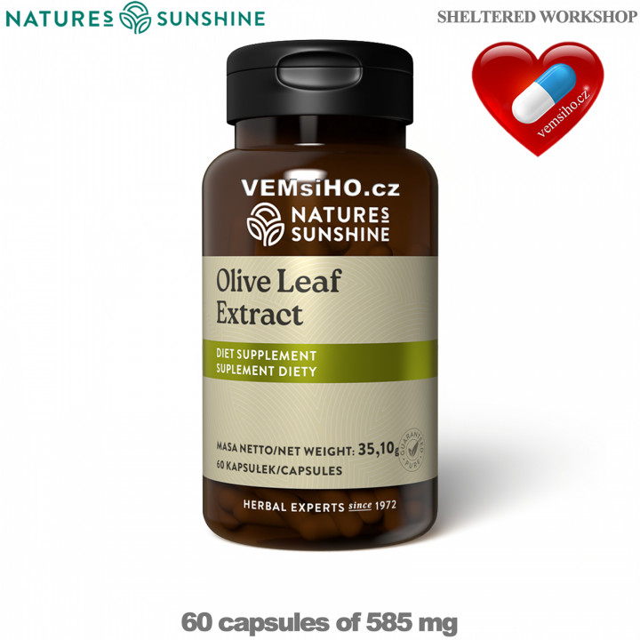 Nature's SunshineOLIVE LEAF EXTRACT | Olea europaea | RESISTANCE OF THE ORGANISM | 60 capsules of 585 mg ❤ VEMsiHO.cz ❤ 100% Natural food supplements, cosmetics, essential oils