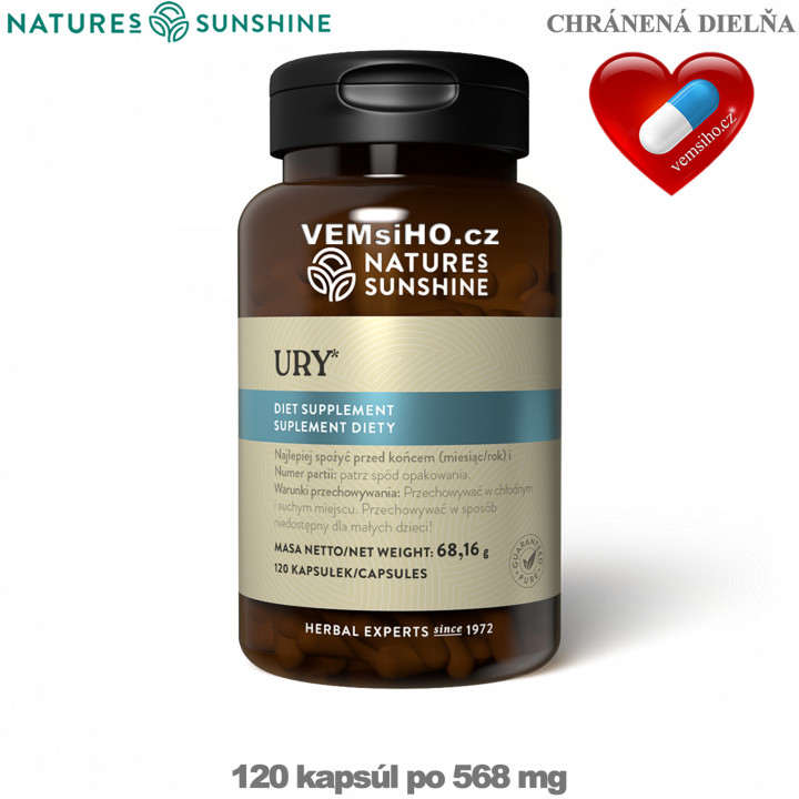 Nature's Sunshine Ury | SUPPORT OF THE KIDNEYS, URINARY TRACT | 120 capsules of 568 mg ❤ VEMsiHO.cz ❤ 100% Natural food supplements, cosmetics, essential oils