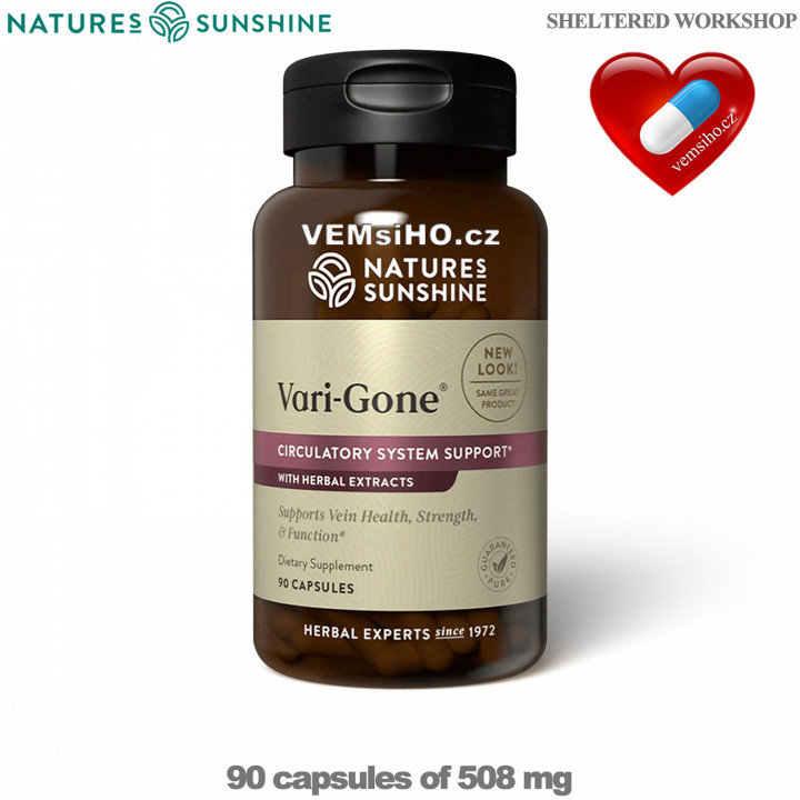 Nature's Sunshine Vari-Gone | ZDRAVÉ CÉVY, ZDRAVÉ NOHY | 90 kapslí po 508 mg ❤ VEMsiHO.cz ❤ 100% Přírodní doplňky stravy, kosmetika, esenciální oleje