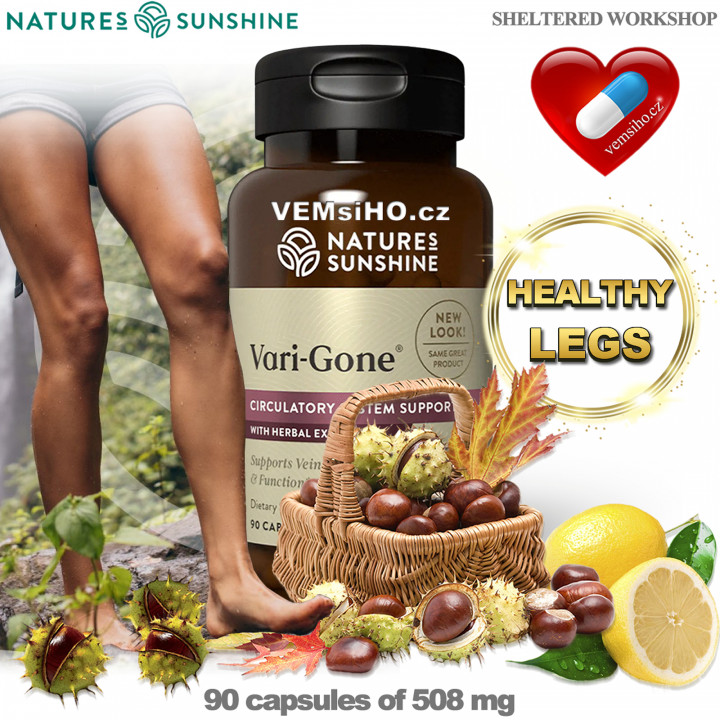 Nature's Sunshine Vari-Gone | HEALTHY VESSELS, HEALTHY LEGS | 90 capsules of 508 mg ❤ VEMsiHO.cz ❤ 100% Natural food supplements, cosmetics, essential oils