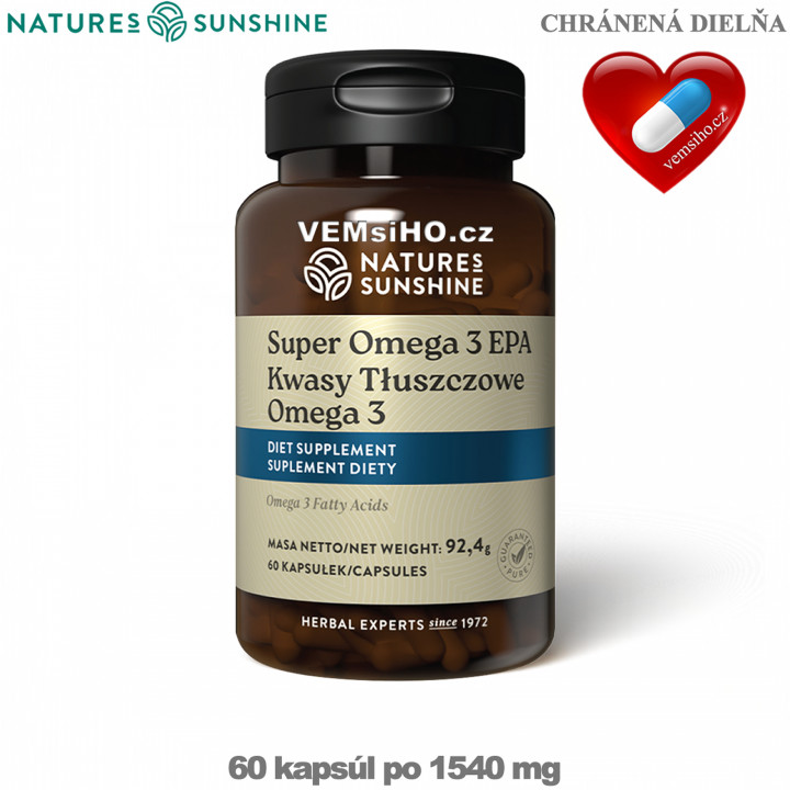 Nature's Sunshine Super Omega 3 EPA | ZDROJ MASTNÝCH KYSELIN EPA, DHA | 60 kapslí po 1540 mg ❤ VEMsiHO.cz ❤ 100% Přírodní doplňky stravy, kosmetika, esenciální oleje