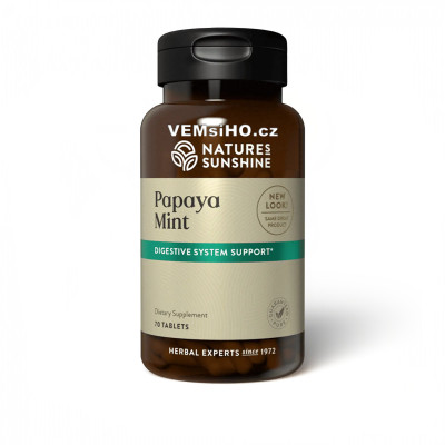 Nature's Sunshine PAPAYA MINT | Carica papaya - Mentha piperita | EFFICIENT DIGESTION | 70 tablets of 1739 mg ❤ VEMsiHO.cz ❤ 100% Natural food supplements, cosmetics, essential oils