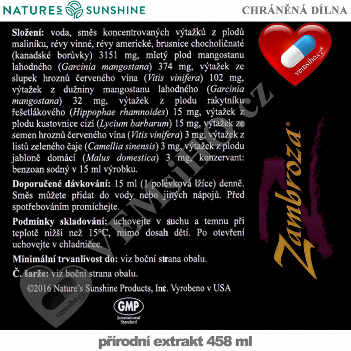 Nature's Sunshine Zambroza | THE MOST POWERFUL ANTIOXIDANT | 458 ml ❤ VEMsiHO.cz ❤ 100% Natural food supplements, cosmetics, essential oils