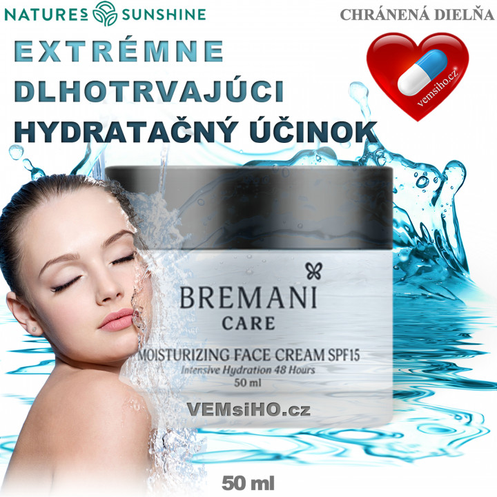 BREMANI CARE Hydratační krém na obličej Spf15 | 50 ml ❤ VEMsiHO.cz ❤ 100% Přírodní doplňky stravy, kosmetika, esenciální oleje