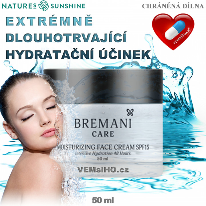 BREMANI CARE Hydratační krém na obličej Spf15 | 50 ml ❤ VEMsiHO.cz ❤ 100% Přírodní doplňky stravy, kosmetika, esenciální oleje