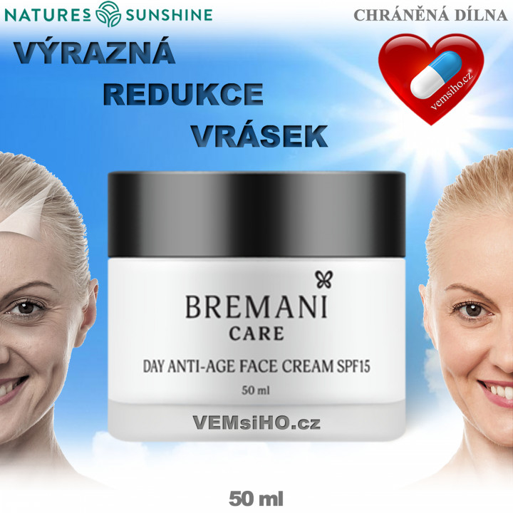 BREMANI CARE Anti-wrinkle day face cream Spf15 40+ | 50 ml ❤ VEMsiHO.cz ❤ 100% Natural food supplements, cosmetics, essential oils