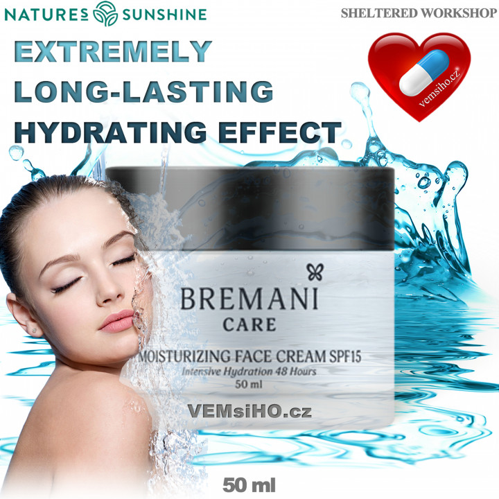 BREMANI CARE Hydratační krém na obličej Spf15 | 50 ml ❤ VEMsiHO.cz ❤ 100% Přírodní doplňky stravy, kosmetika, esenciální oleje