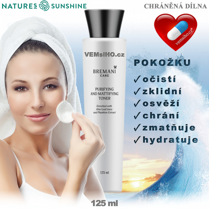 BREMANI CARE Čistiace a zmatňujúce tonikum na tvár | 125 ml ❤ VEMsiHO.cz ❤ 100% Prírodné doplnky stravy, kozmetika, esenciálne oleje