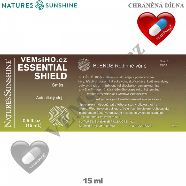 Nature's Sunshine Esenciální olej | Essential Shield | Esenciální štít | 15 ml ❤ VEMsiHO.cz ❤ 100% Přírodní doplňky stravy, kosmetika, esenciální oleje