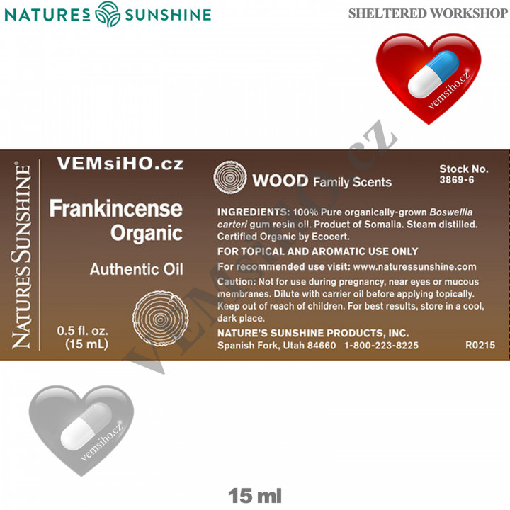 Nature's Sunshine Essential Oil | Frankincense | Boswellia carteri | 15 ml ❤ VEMsiHO.cz ❤ 100% Natural food supplements, cosmetics, essential oils