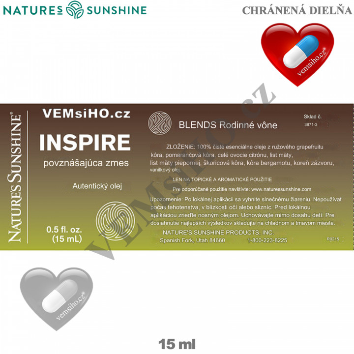 Nature's Sunshine Esenciálny olej | Inspire | Inšpirácia | 15 ml ❤ VEMsiHO.cz ❤ 100% Prírodné doplnky stravy, kozmetika, esenciálne oleje