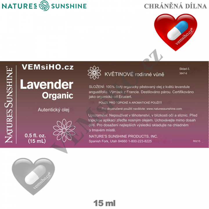 Nature's Sunshine Essential Oil | Lavender | Lavandula angustifolia | 15 ml ❤ VEMsiHO.cz ❤ 100% Natural food supplements, cosmetics, essential oils