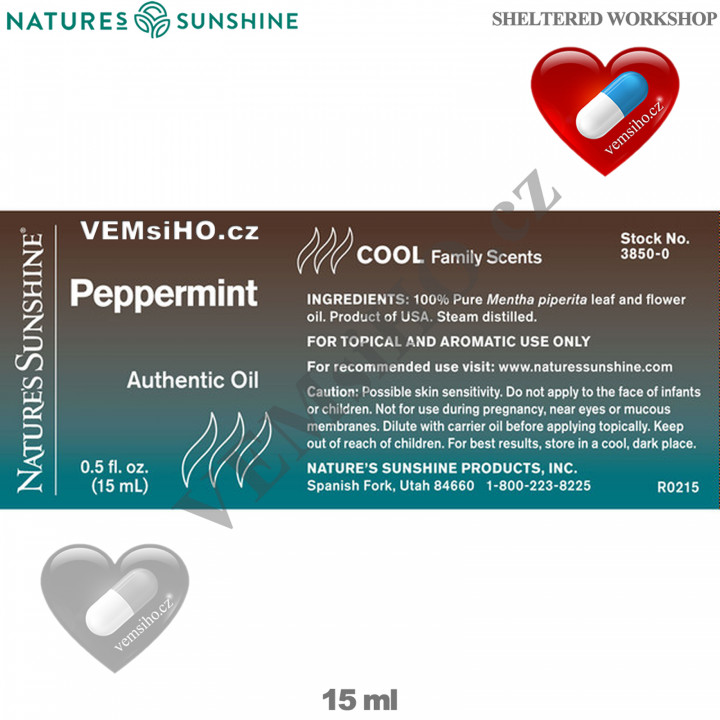 Nature's Sunshine Essential Oil | Peppermint | Mentha piperita | 15 ml ❤ VEMsiHO.cz ❤ 100% Natural food supplements, cosmetics, essential oils