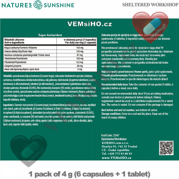 Nature's Sunshine DTX Basics | DETOX | 1 pack of 4 g (6 capsules + 1 tablet) ❤ VEMsiHO.cz ❤ 100% Natural food supplements, cosmetics, essential oils