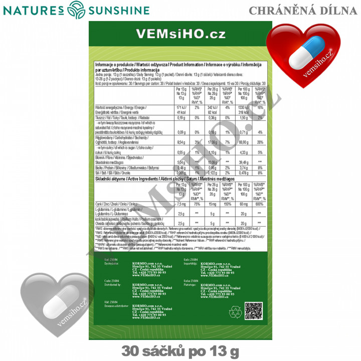 Nature's Sunshine UltraBiome DTX | PATENTOVANÁ SMĚS VLÁKNINY, OVOCE, ZELENINY | 30 sáčků po 13 g ❤ VEMsiHO.cz ❤ 100% Přírodní doplňky stravy, kosmetika, esenciální oleje