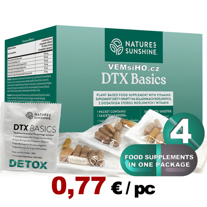 Nature's Sunshine DTX Basics | JEDINEČNÁ KOMBINÁCIA BYLÍN, VITAMÍNOV, PROBIOTIK | 30 sáčkov po 4 g ❤ VEMsiHO.cz ❤ 100% Prírodné doplnky stravy, kozmetika, esenciálne oleje