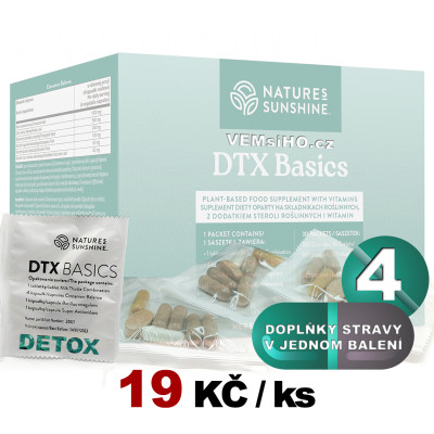 Nature's Sunshine DTX Basics | DETOX | 1 sáček po 4 g (6 kapslí + 1 tabletka) ❤ VEMsiHO.cz ❤ 100% Přírodní doplňky stravy, kosmetika, esenciální oleje