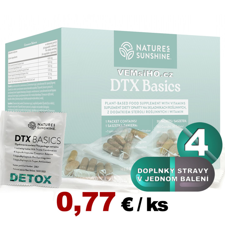 Nature's Sunshine DTX Basics | DETOX | 1 pack of 4 g (6 capsules + 1 tablet) ❤ VEMsiHO.cz ❤ 100% Natural food supplements, cosmetics, essential oils