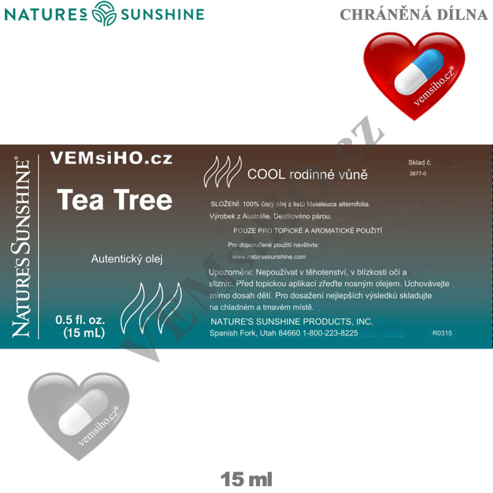 Nature's Sunshine Essential Oil | Tea Tree | Melaleuca alternifolia | 15 ml ❤ VEMsiHO.cz ❤ 100% Natural food supplements, cosmetics, essential oils