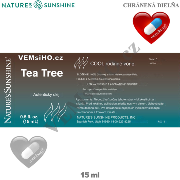 Nature's Sunshine Essential Oil | Tea Tree | Melaleuca alternifolia | 15 ml ❤ VEMsiHO.cz ❤ 100% Natural food supplements, cosmetics, essential oils