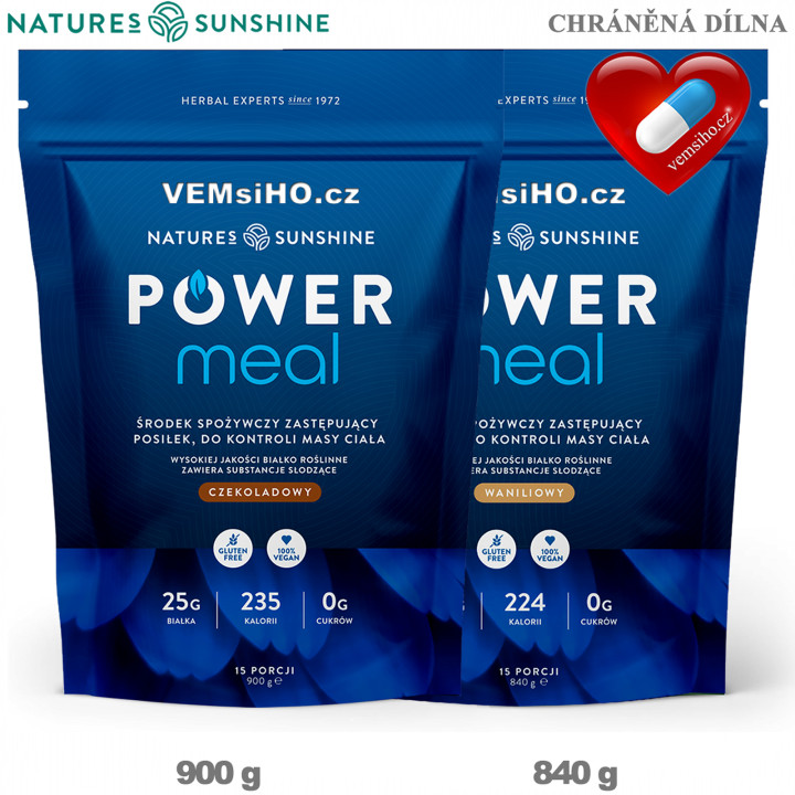 Nature's Sunshine Power Meal | VÝŽIVNÉ SUPERPOTRAVINOVÉ JEDLO | čokoláda 900 g, vanilka 840 g ❤ VEMsiHO.cz ❤ 100% Prírodné doplnky stravy, kozmetika, esenciálne oleje