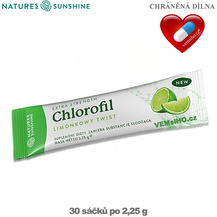 Nature's Sunshine CHLOROPHYLL | Chlorofyl | VYLEPŠENÝ KAŽDODENNÍ DETOX | 30 sáčků po 2,25 g ❤ VEMsiHO.cz ❤ 100% Přírodní doplňky stravy, kosmetika, esenciální oleje