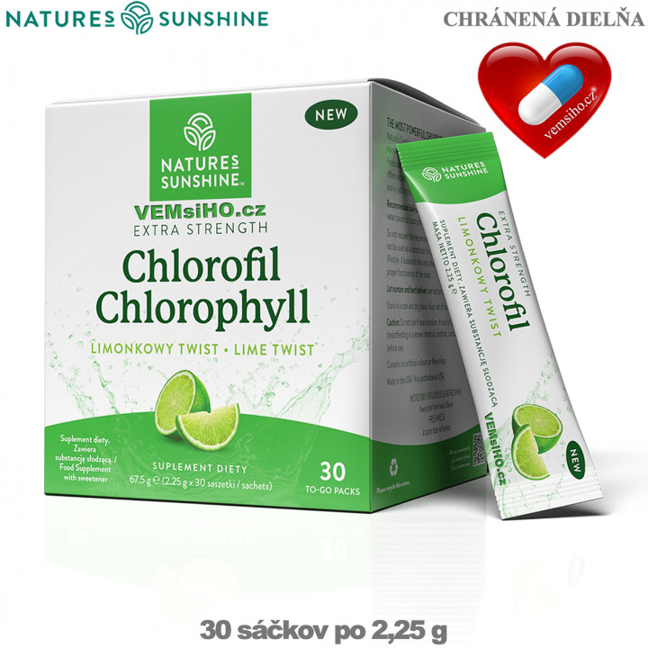 Nature's Sunshine CHLOROPHYLL | Chlorofyl | VYLEPŠENÝ KAŽDODENNÍ DETOX | 30 sáčků po 2,25 g ❤ VEMsiHO.cz ❤ 100% Přírodní doplňky stravy, kosmetika, esenciální oleje