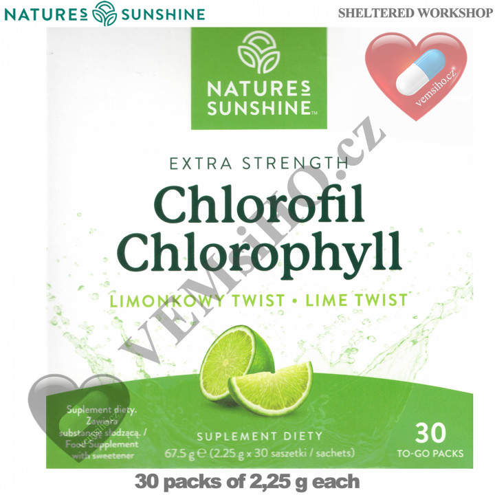 Nature's Sunshine Chlorophyll | IMPROVED DAILY DETOX | 30 packs of 2,25 g ❤ VEMsiHO.cz ❤ 100% Natural food supplements, cosmetics, essential oils