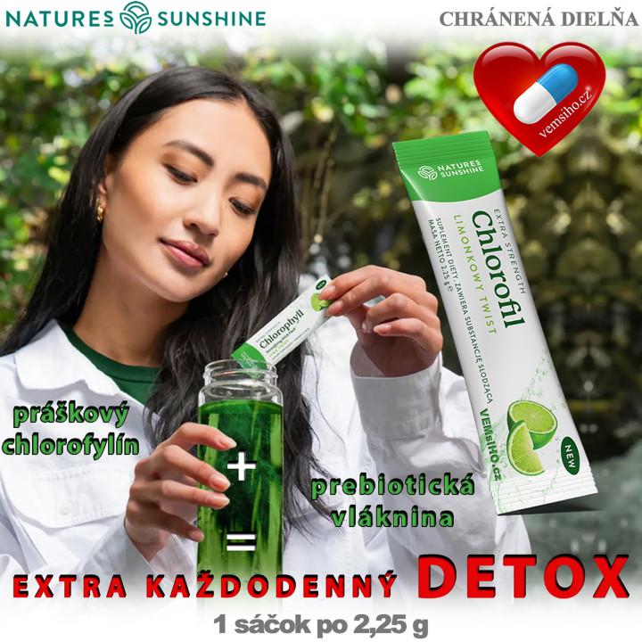 Nature's Sunshine Chlorophyll | NAJSILNEJŠÍ CHLOROFYL NA PLANÉTE | 1 sáčok po 2,25 g ❤ VEMsiHO.cz ❤ 100% Prírodné doplnky stravy, kozmetika, esenciálne oleje