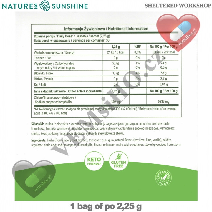 Nature's Sunshine Chlorophyll | NAJSILNEJŠÍ CHLOROFYL NA PLANÉTE | 1 sáčok po 2,25 g ❤ VEMsiHO.cz ❤ 100% Prírodné doplnky stravy, kozmetika, esenciálne oleje