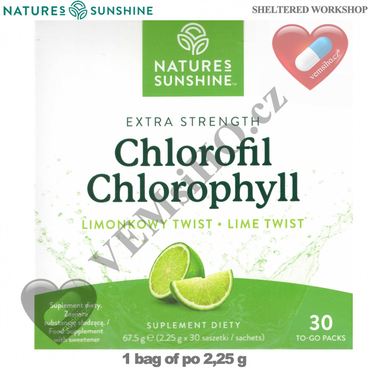 Nature's Sunshine Chlorophyll | NAJSILNEJŠÍ CHLOROFYL NA PLANÉTE | 1 sáčok po 2,25 g ❤ VEMsiHO.cz ❤ 100% Prírodné doplnky stravy, kozmetika, esenciálne oleje