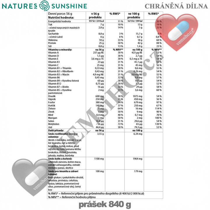 Nature's Sunshine Power Meal | NUTRIENT-RICH SUPERFOOD MEAL | chocolate 900 g, vanilla 840 g ❤ VEMsiHO.cz ❤ 100% Natural food supplements, cosmetics, essential oils