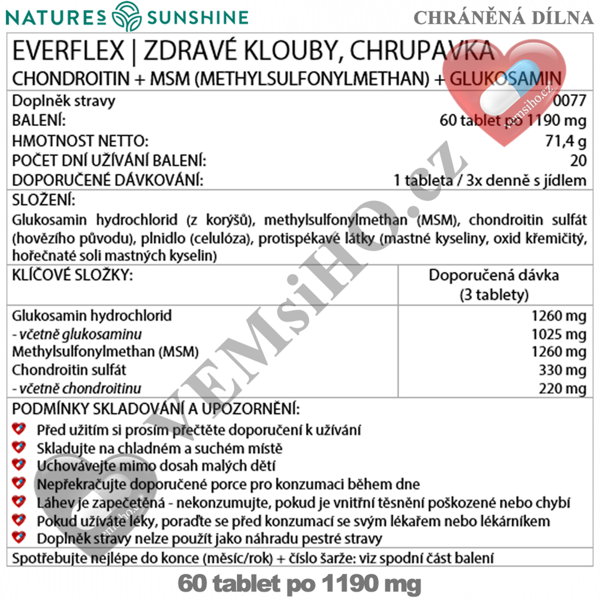 Nature's Sunshine EverFlex | ZDRAVÉ KLOUBY, CHRUPAVKA | 60 tablet po 1190 mg ❤ VEMsiHO.cz ❤ 100% Přírodní doplňky stravy, kosmetika, esenciální oleje