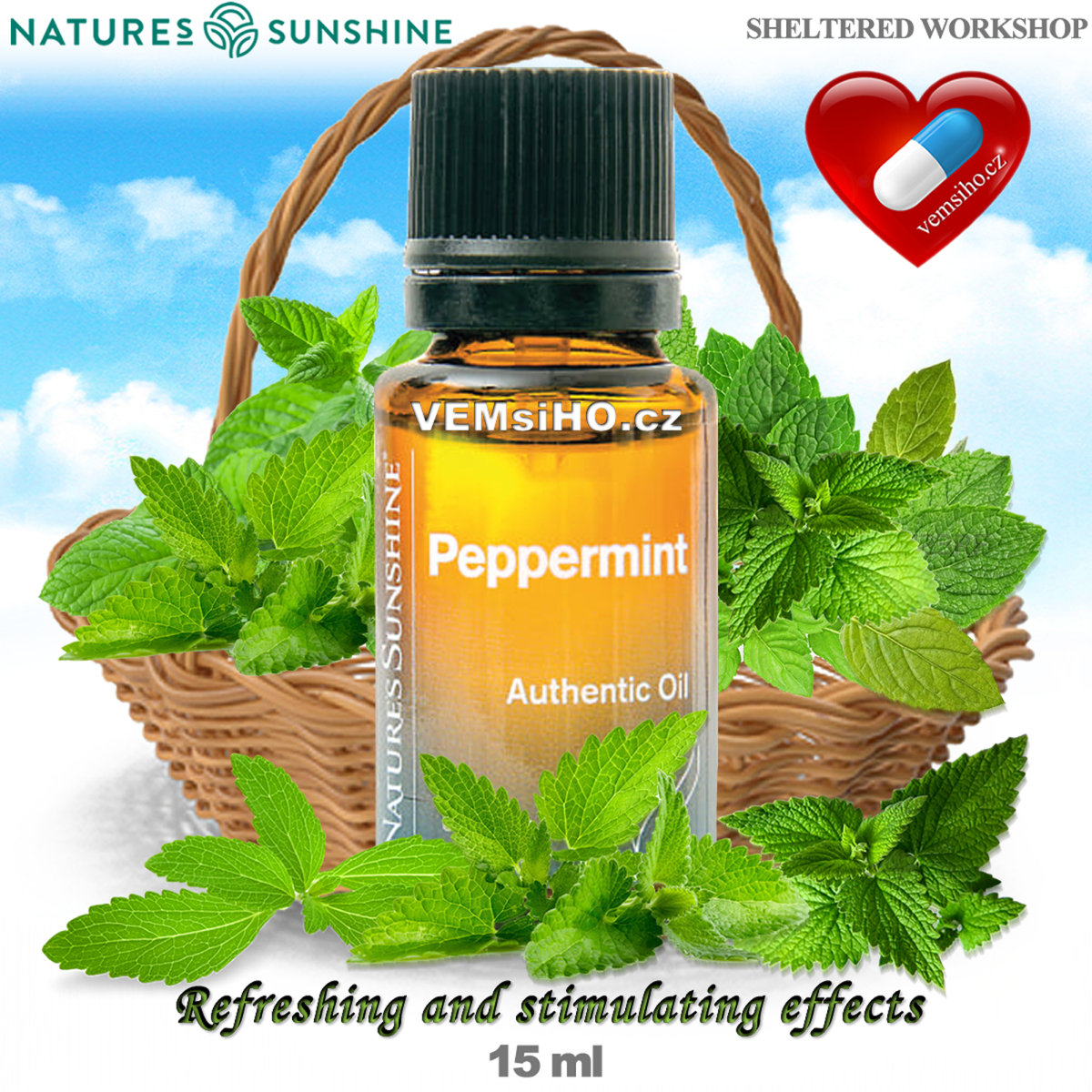 Nature's Sunshine Essential Oil | Peppermint | Mentha piperita | 15 ml ❤ VEMsiHO.cz ❤ 100% Natural food supplements, cosmetics, essential oils