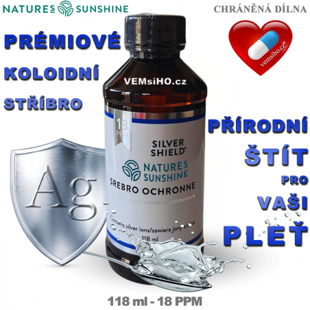 Nature's Sunshine SILVER SHIELD | Koloidní stříbro | PŘÍRODNÍ PODPORA IMUNITY | 118 ml - 18 PPM ❤ VEMsiHO.cz ❤ 100% Přírodní doplňky stravy, kosmetika, esenciální oleje