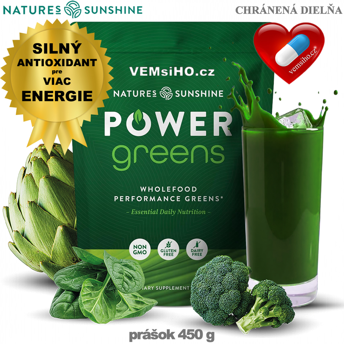 Nature's Sunshine Power Greens | ANTIOXIDANT, IMUNITA, ENERGIA | 450 g ❤ VEMsiHO.cz ❤ 100% Prírodné doplnky stravy, kozmetika, esenciálne oleje
