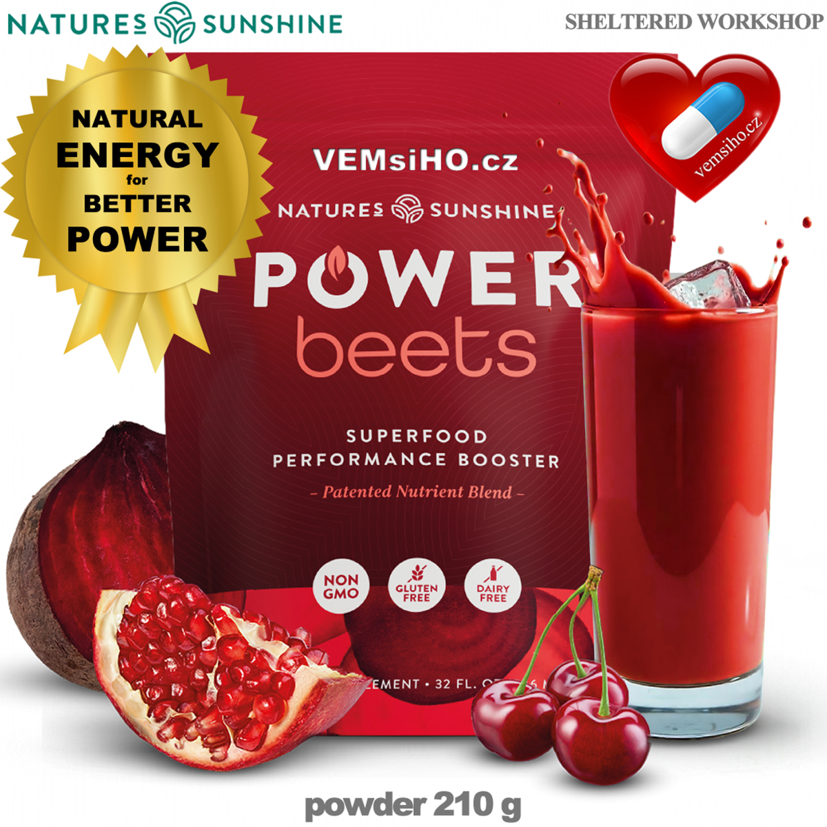 Nature's Sunshine Power Beats | STRONG RED BEET | 210 g ❤ VEMsiHO.cz ❤ 100% Natural food supplements, cosmetics, essential oils