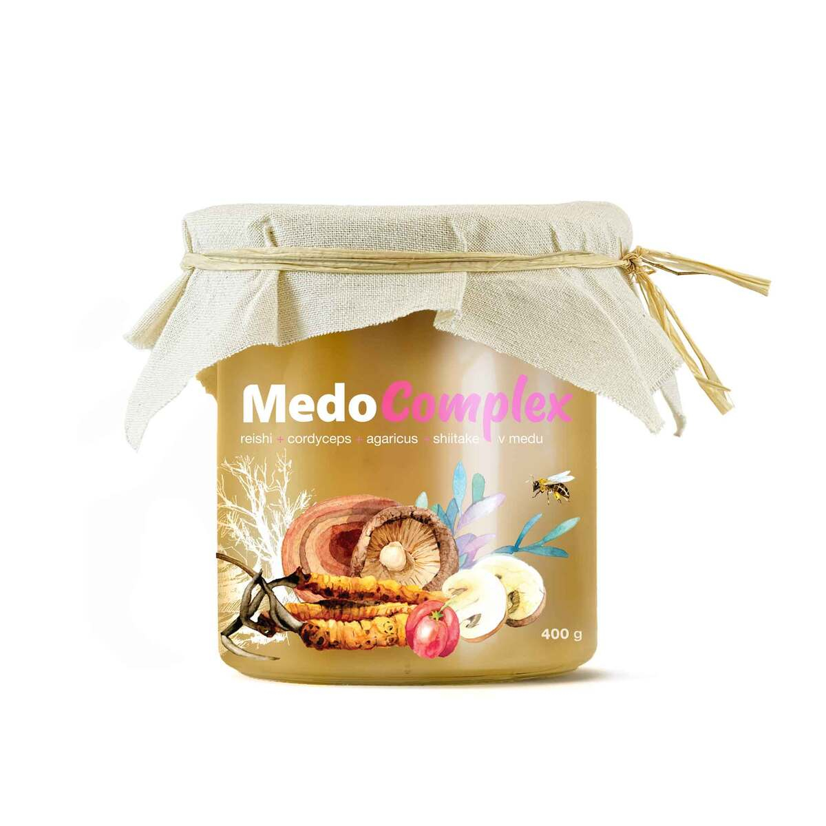 MycoMedica MedoComplex | MED + ACEROLA + AGARICUS + CORDYCEPS + REISHI + SHIITAKE | 400 g