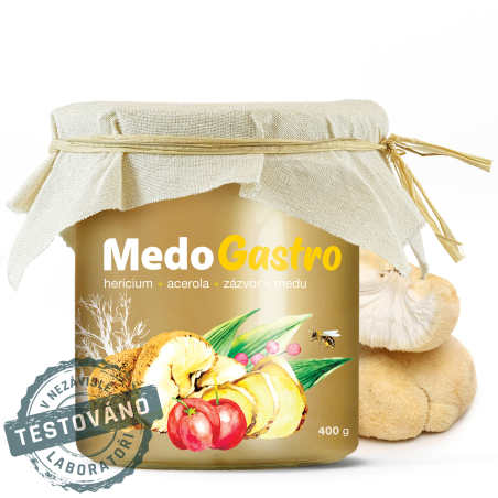 MycoMedica MedoGastro | MED + ACEROLA + HERICIUM + ZÁZVOR | 400 g