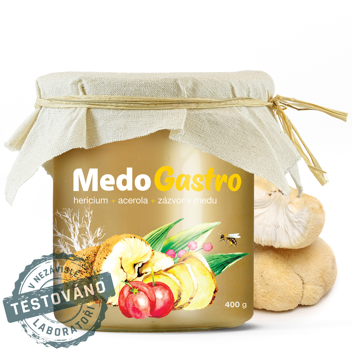 MycoMedica MedoGastro | MED + ACEROLA + HERICIUM + ZÁZVOR | 400 g