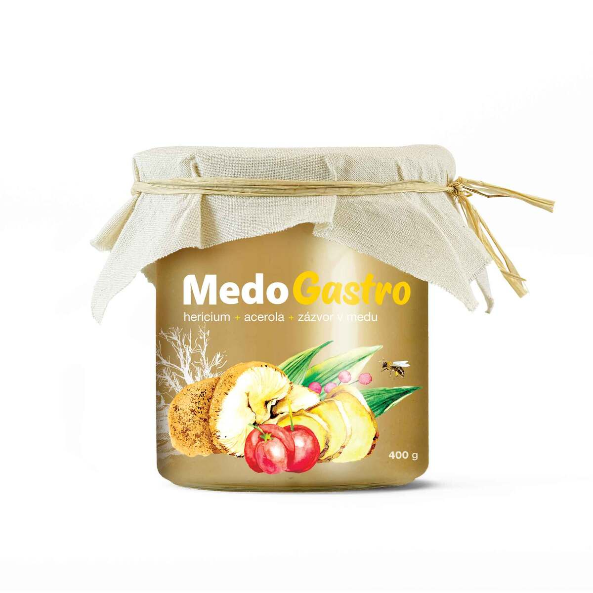 MycoMedica MedoGastro | MED + ACEROLA + HERICIUM + ZÁZVOR | 400 g