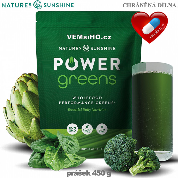 Nature's Sunshine Power Greens | ANTIOXIDANT, IMUNITA, ENERGIA | 450 g ❤ VEMsiHO.cz ❤ 100% Prírodné doplnky stravy, kozmetika, esenciálne oleje